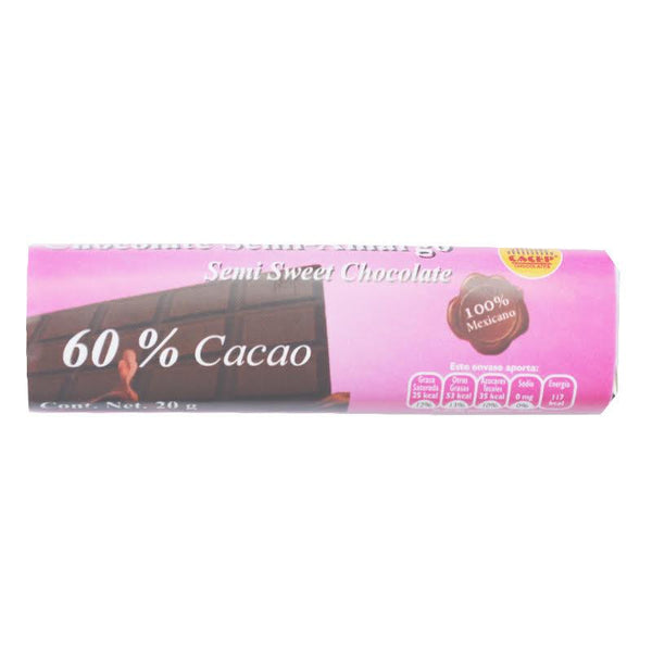 Cacep, Barrita de Chocolate 60% Cacao, 20g