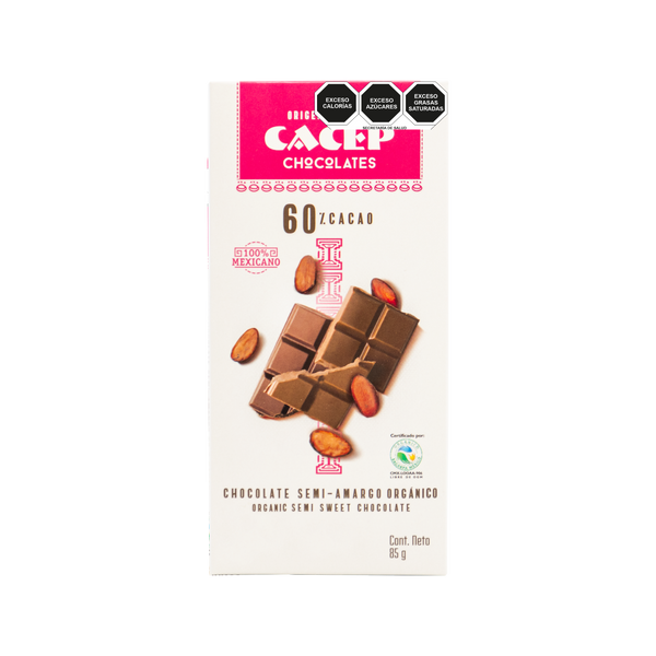 Cacep, Barra de Chocolate 60% Cacao, 85g