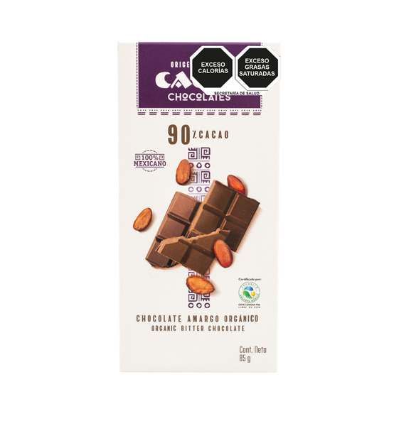 Cacep, Barra de Chocolate 90% Cacao, 85g