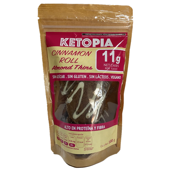 Ketopia, Cinnamon Roll Almond Thins, 100g