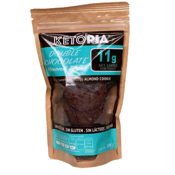 Ketopia, Double Chocolate Almond Thins, 100g