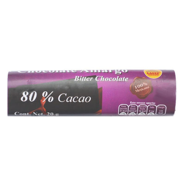 Cacep, Barrita de Chocolate 80% Cacao, 20g